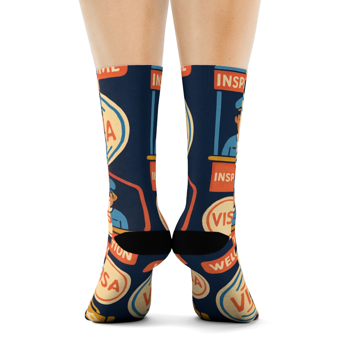 Inspection Booth Tessellation, Immigration Officer Grade comfortable cotton crew socks