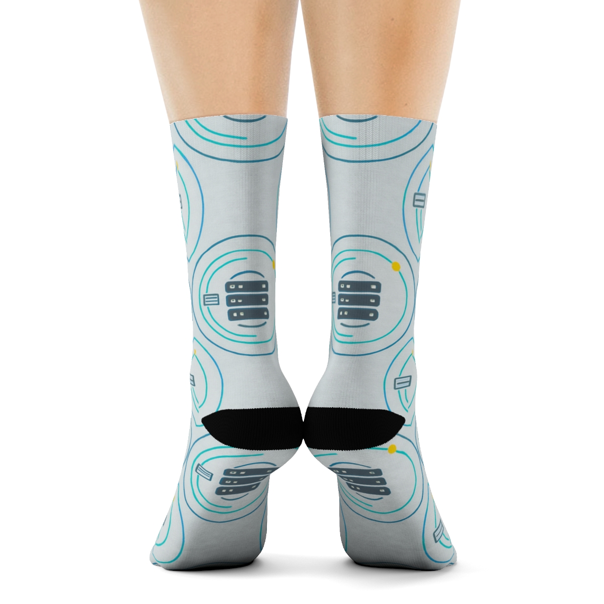 Packet Orbit Field With Network Administrator Echo trendy patterned crew socks