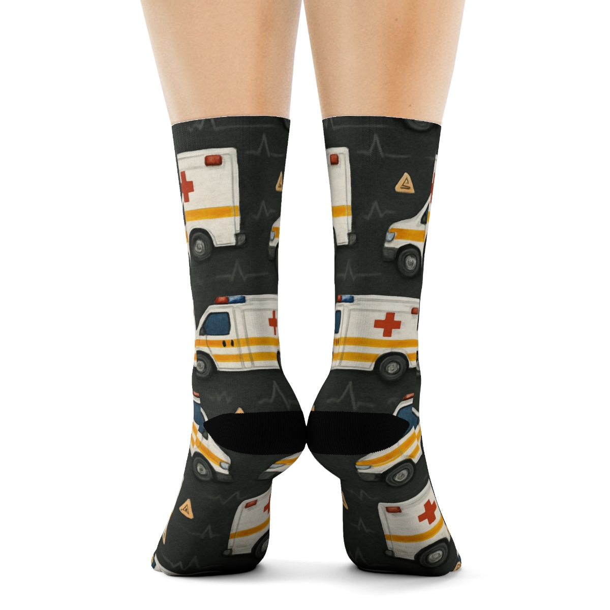 ECG Wavefield Pattern Paramedic Edition personalized crew socks