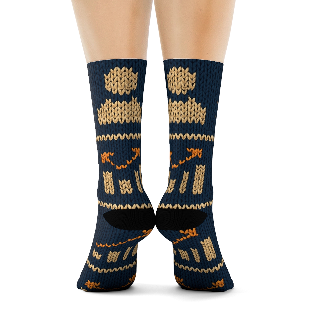 Salesperson Knit Illusion Deal Stripe Grid premium sports crew socks