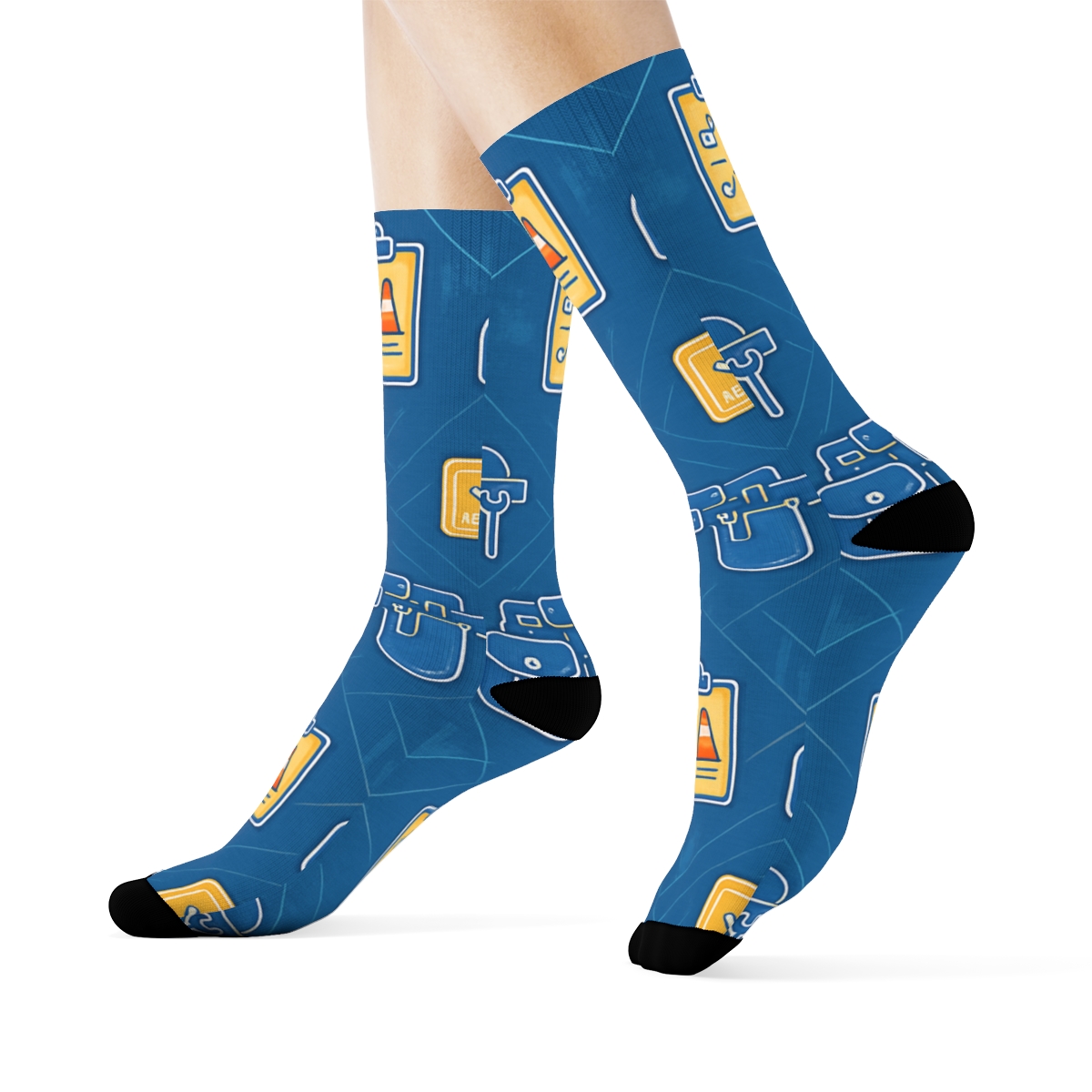 Tool Belt Lattice With Building Inspector Notes custom crew socks