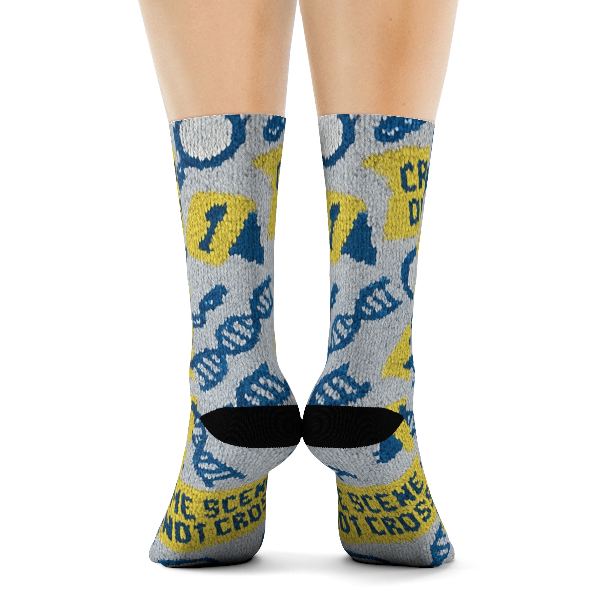 Knitted Illusion Forensic Scientist Evidence Tapestry personalized crew socks