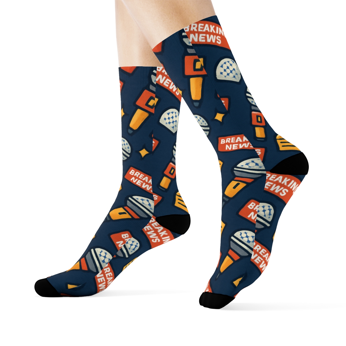 Microphone Chevron For Reporter Rhythm soft everyday crew socks