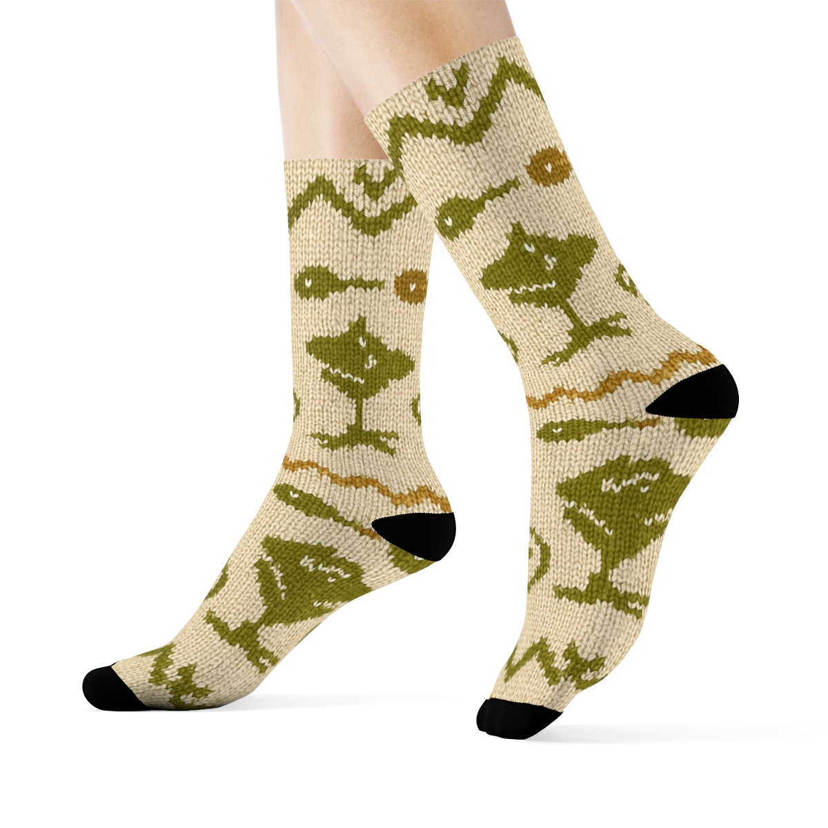 Knitted Frog-Loop Pond Bands personalized crew socks