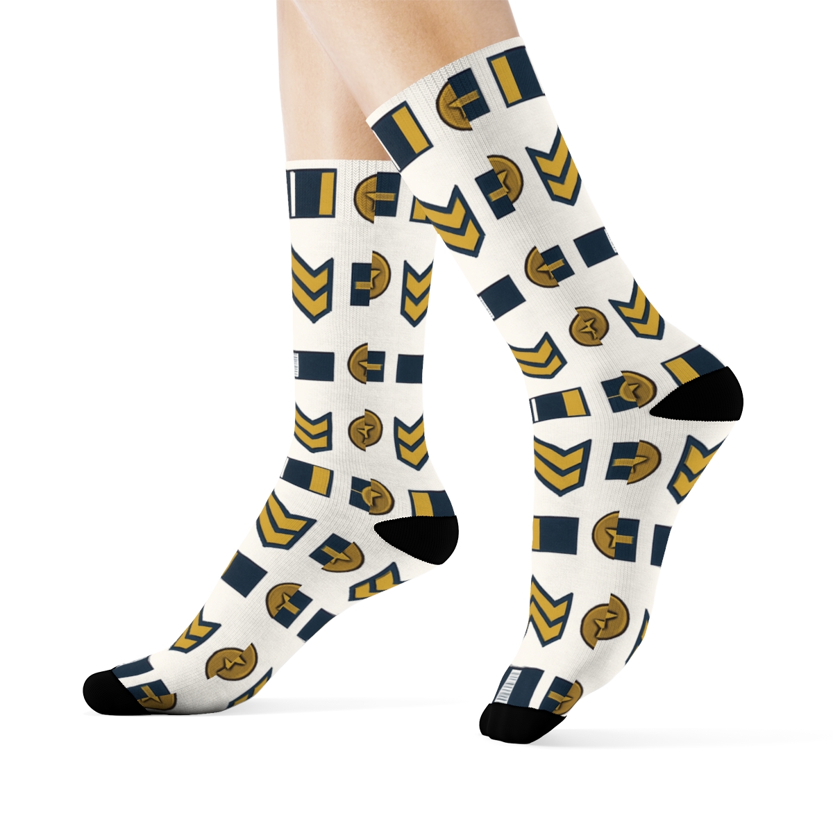 Ceremonial Chevrons And Service Ribbons Police Officer Edition soft everyday crew socks