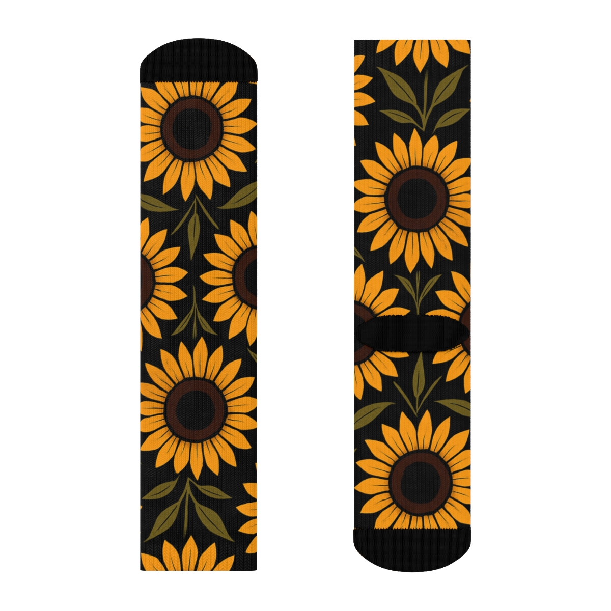 Midnight Sunflower Halo Constellations comfortable cotton crew socks