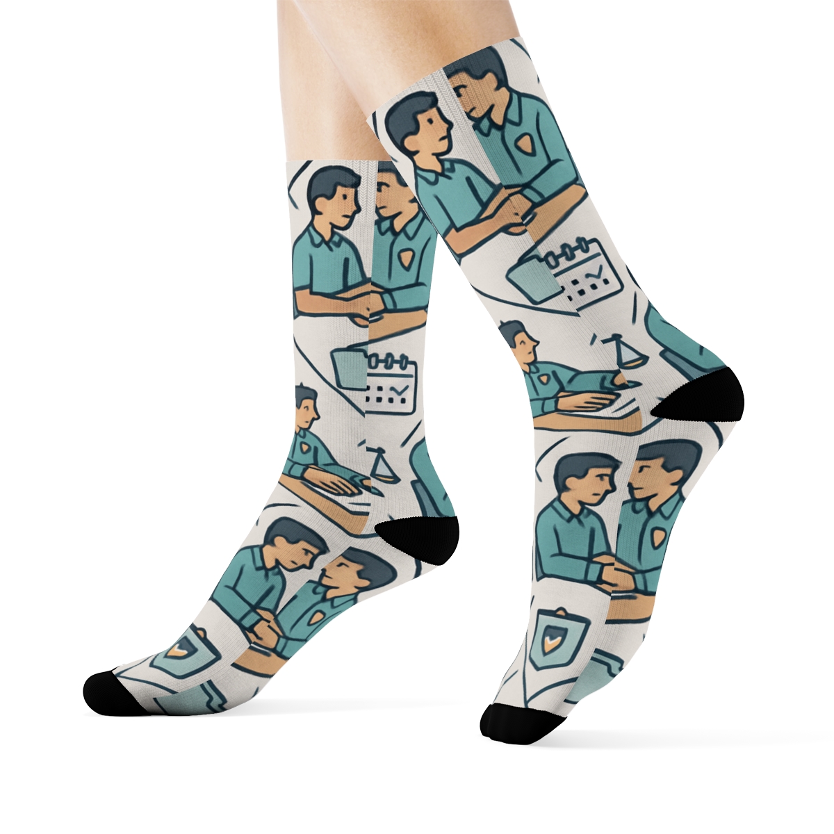 Counseling Session Lattice With Probation Officer Accents soft everyday crew socks