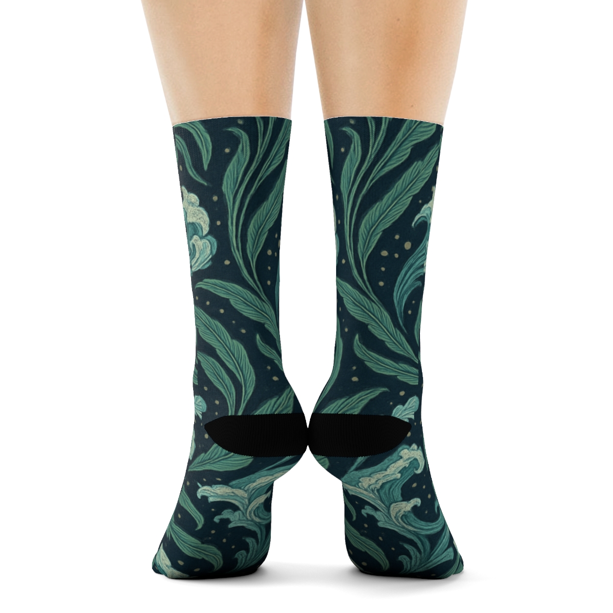 Kelp Current Lattice In Deep Teal premium sports crew socks