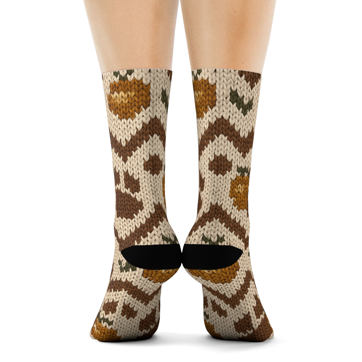 Knitted Illusion Paw Chevron, Bear Edition unique graphic crew socks