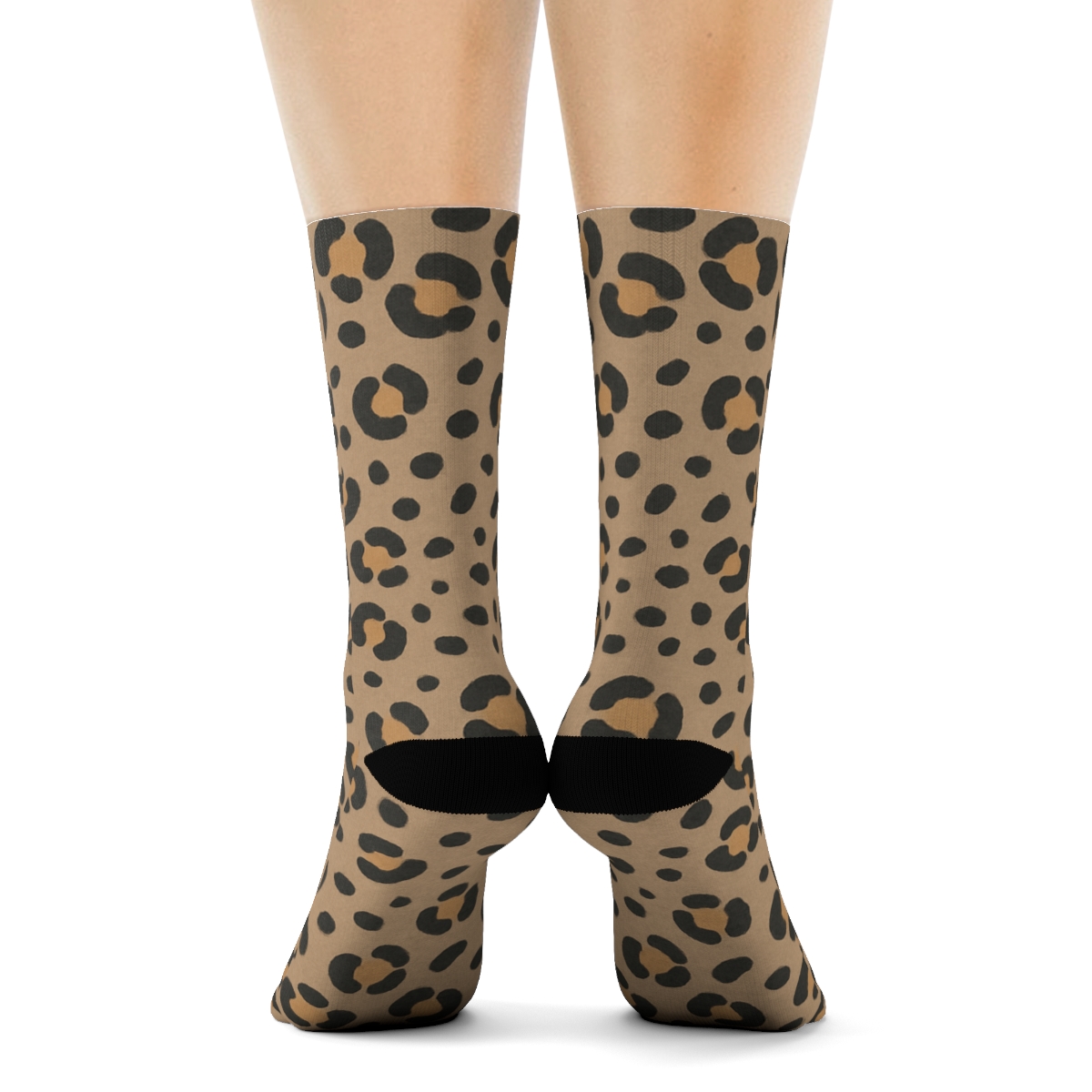 Charcoal Safari Minimal Rosette Stripes On Warm Taupe Background soft everyday crew socks