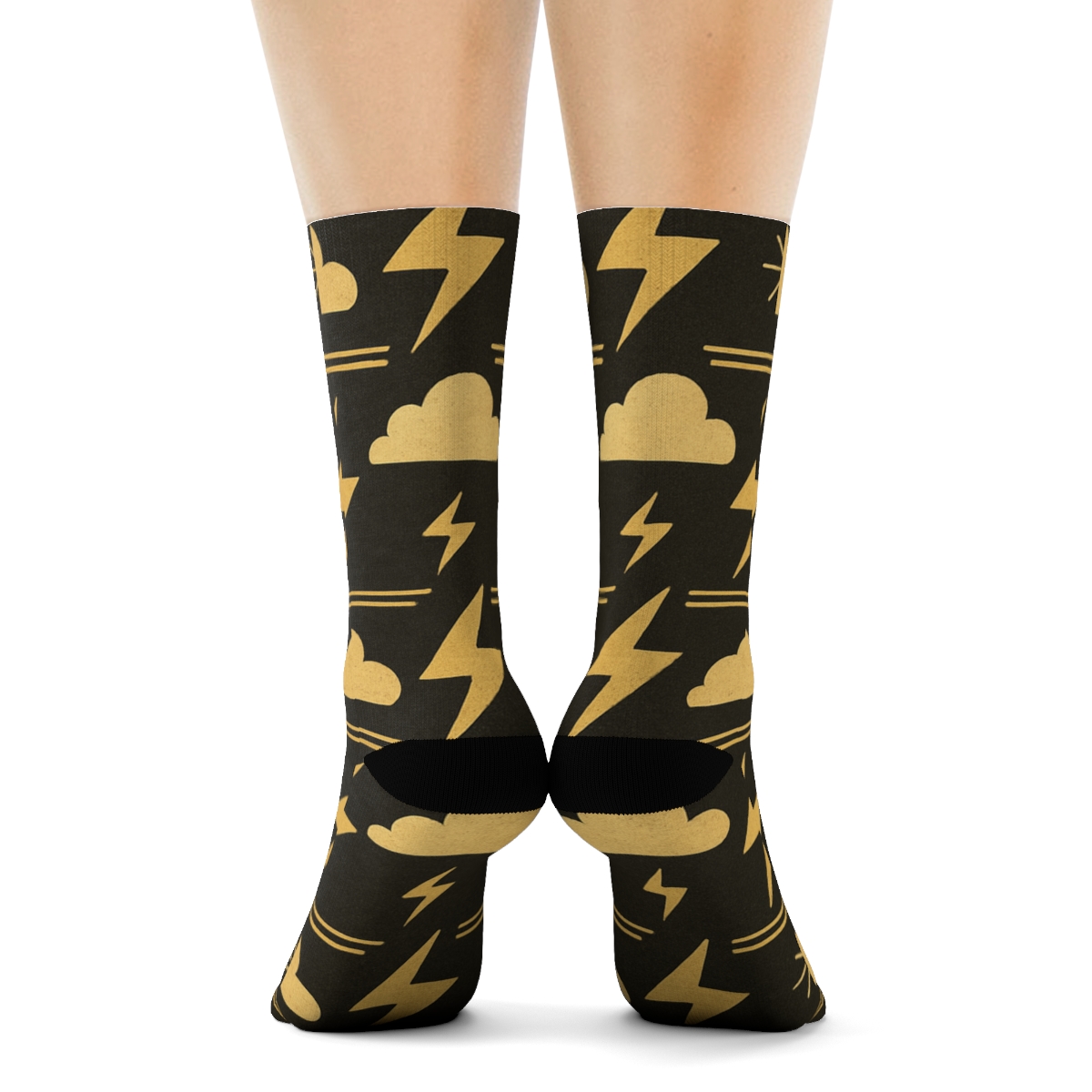 Vintage High Voltage Zigzag Bands soft everyday crew socks