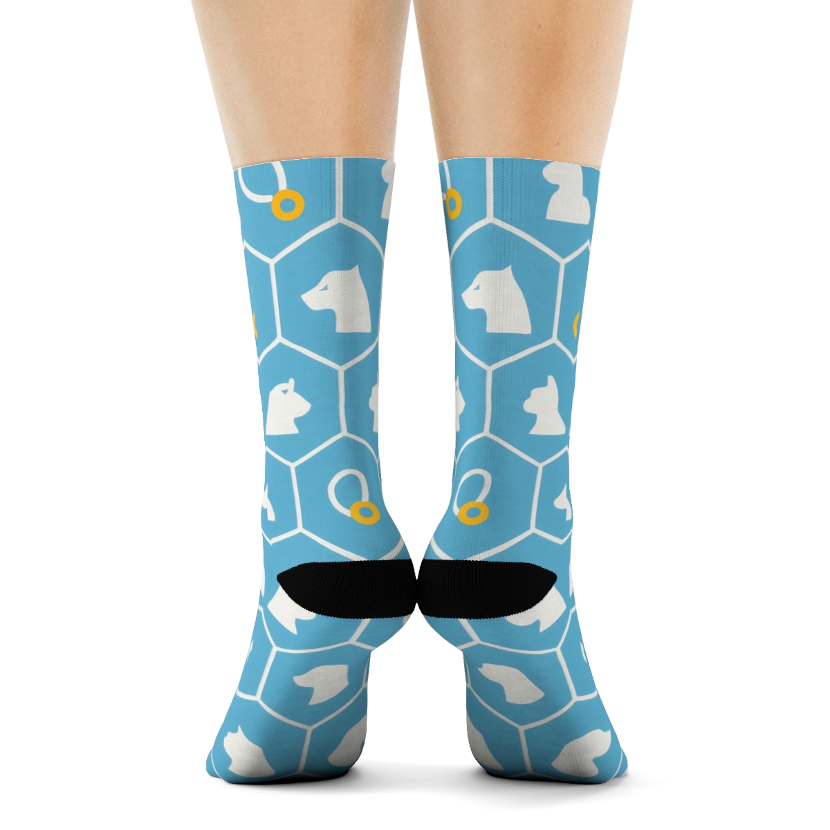 Adoption Badge Tessellation With Animal Control Officer designer printed crew socks