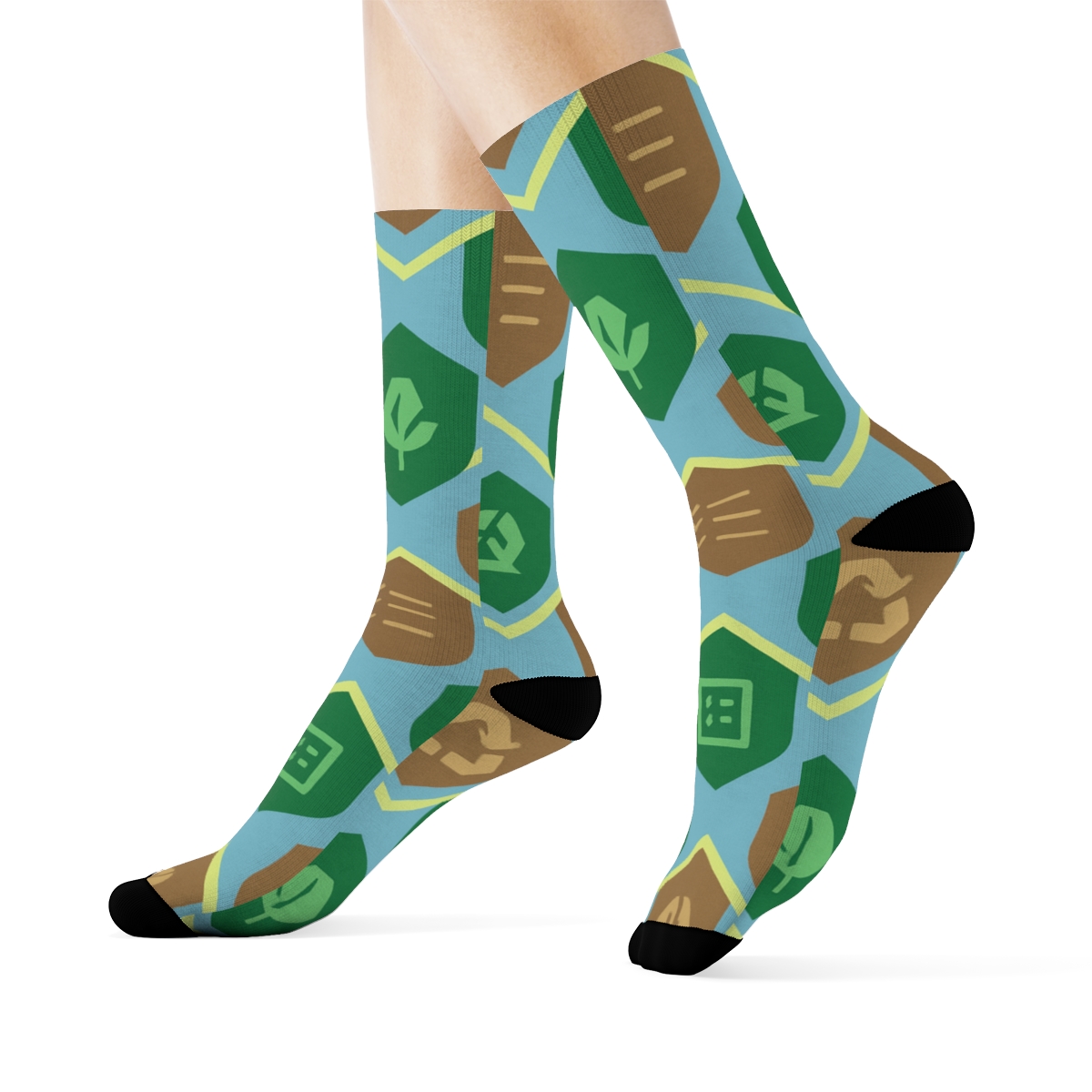 Environmental Inspector Badge Chevron Array unique graphic crew socks