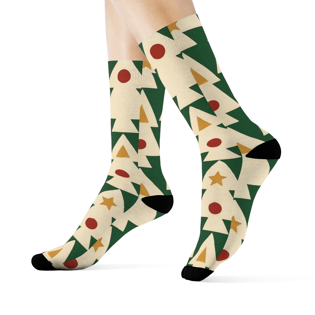 Christmas Tree Tessellation soft everyday crew socks