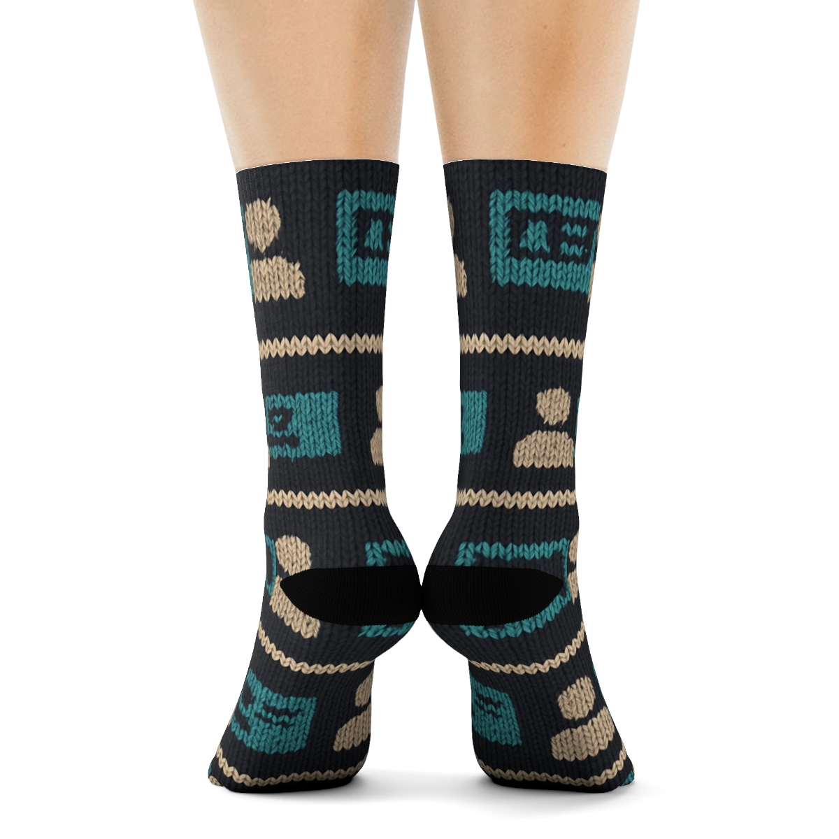 Salesperson Knit Illusion Deal Bands premium sports crew socks