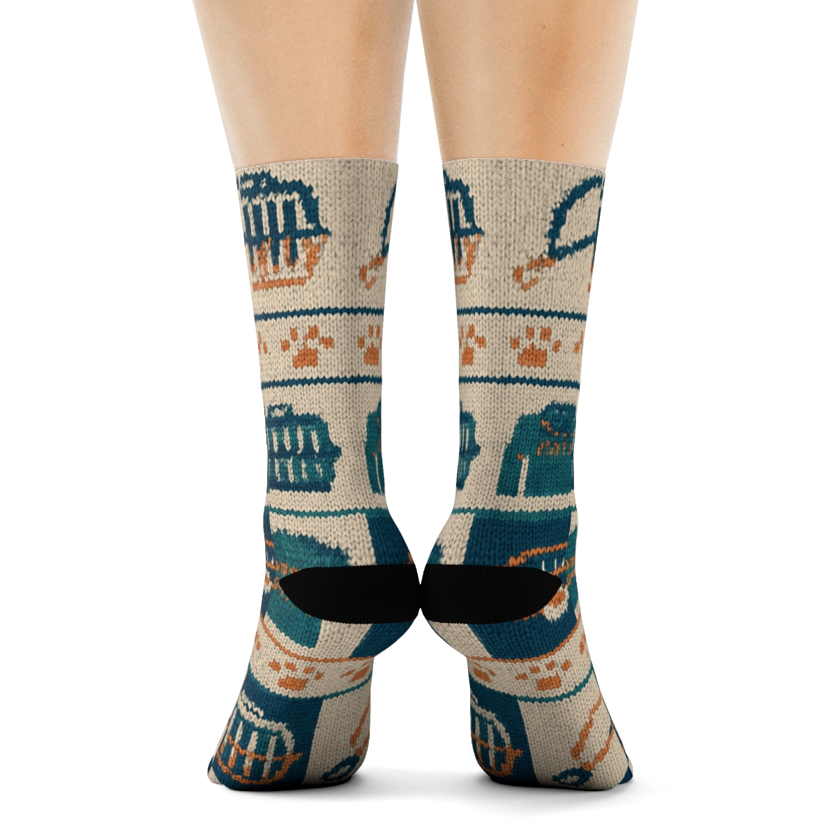 Knitted Patchwork Animal Control Officer Rescue Gear custom crew socks