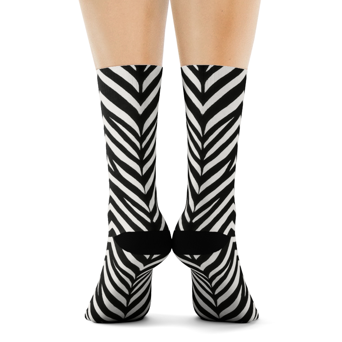 High Contrast Zebra Chevron Ladder comfortable cotton crew socks
