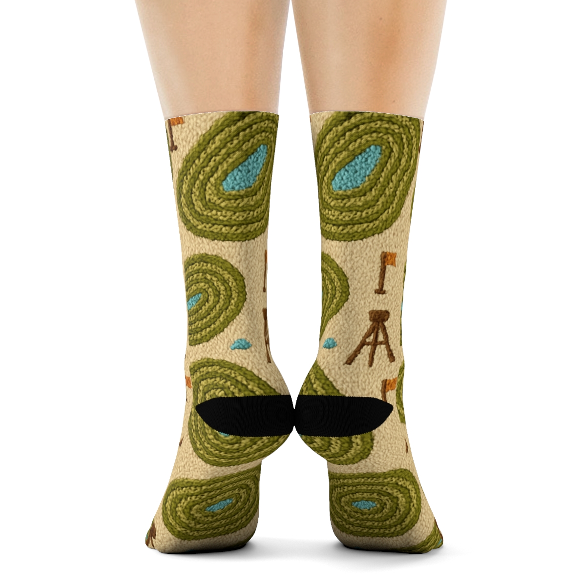 Topographic Knit Illusion For The Surveyor personalized crew socks