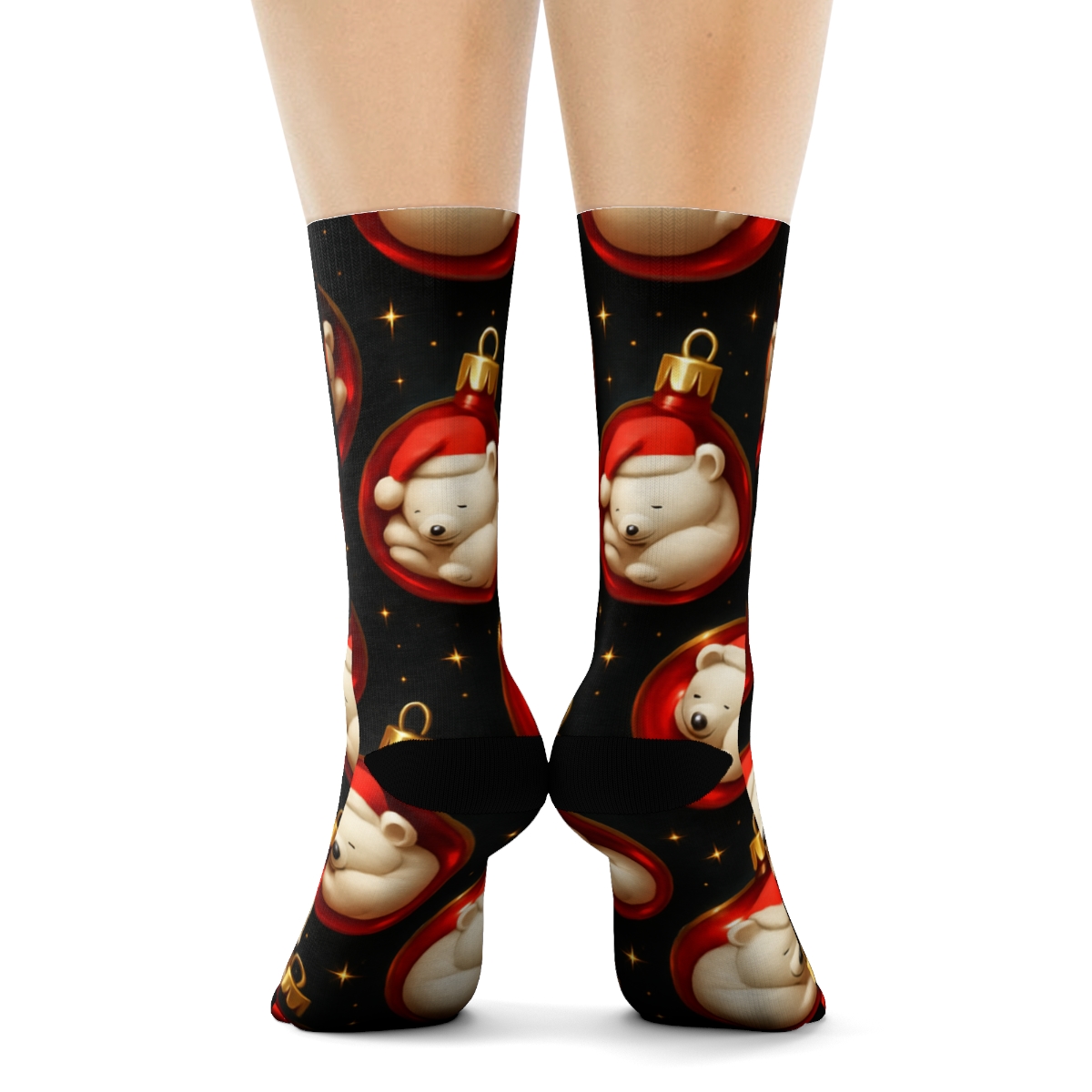 Polar Bear Ornament Galaxy premium sports crew socks