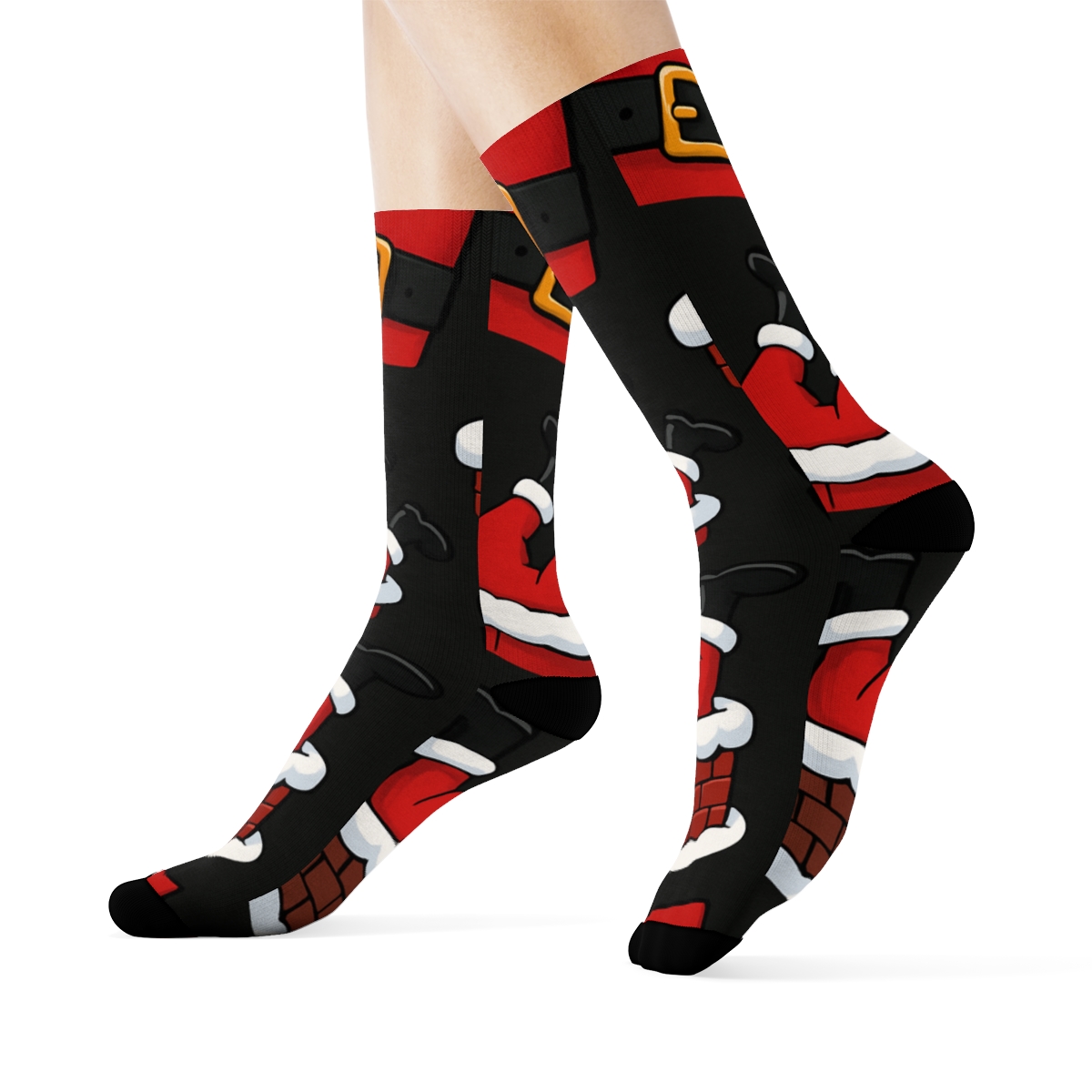 Belted Chimney Parade With Santa trendy patterned crew socks