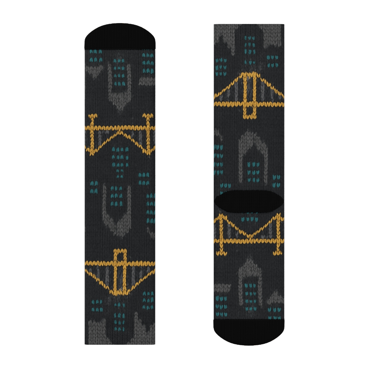 Architect Knitted Skyline Chevron personalized crew socks