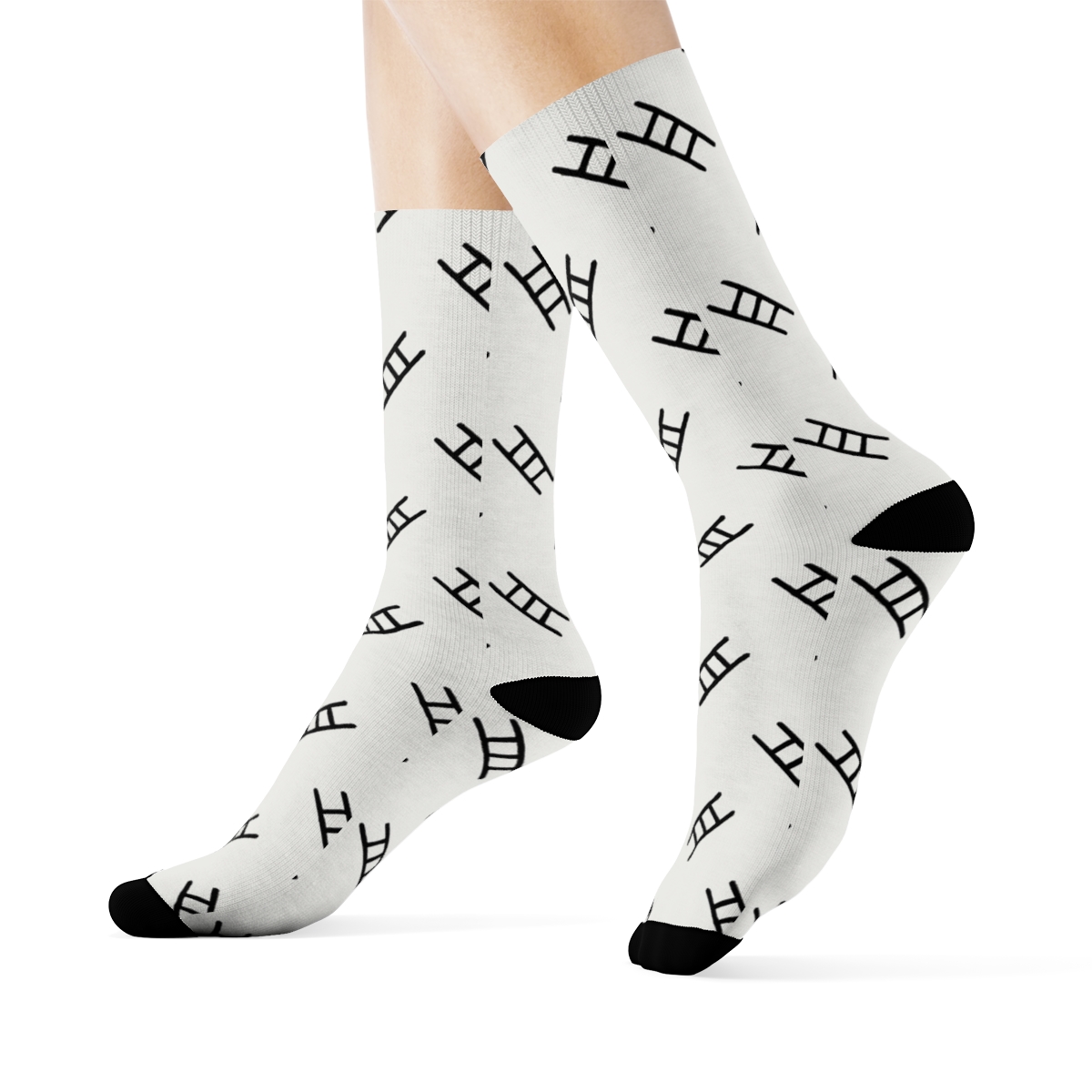 Diagonal Ladder Shift stylish athletic crew socks