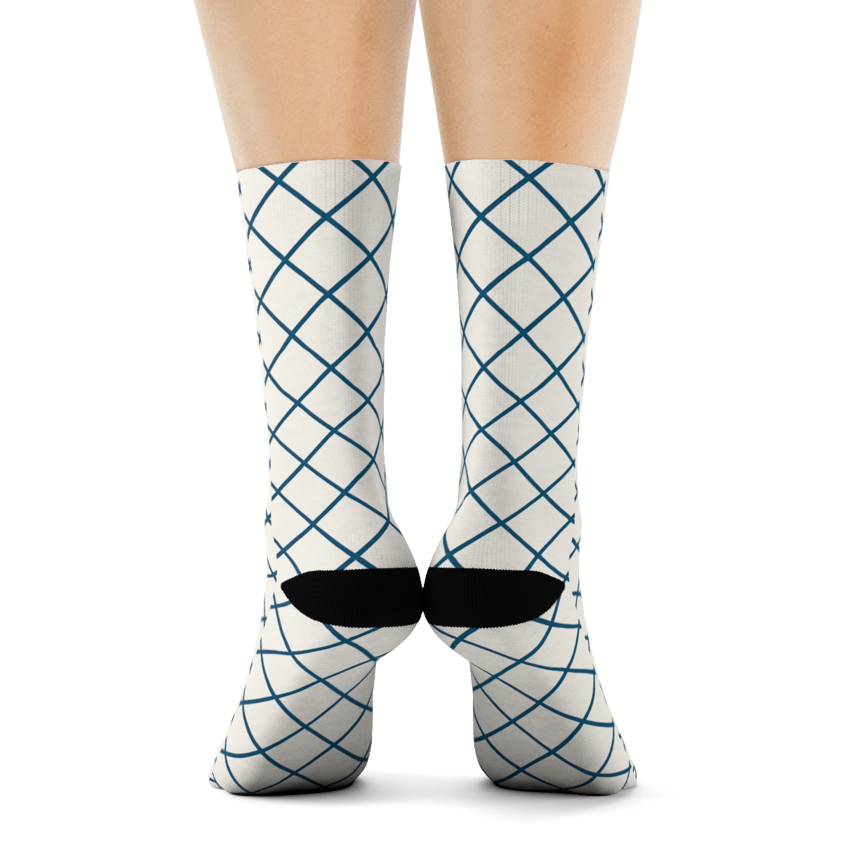 Orbital Line Lattice trendy patterned crew socks