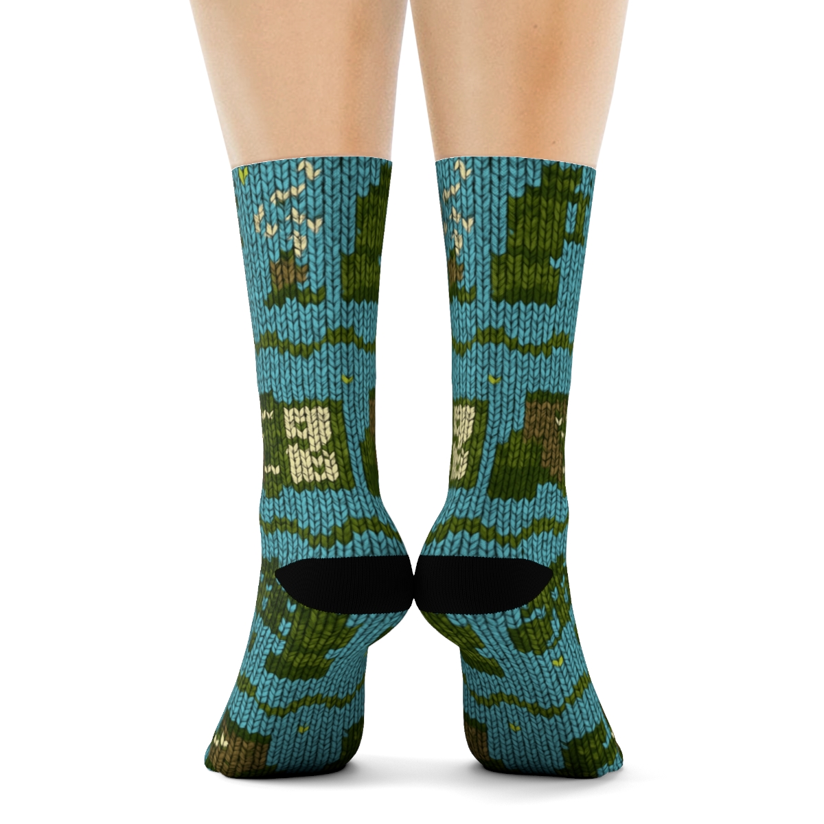 Knitted Illusion Trail Kit Pattern, Park Ranger unique graphic crew socks