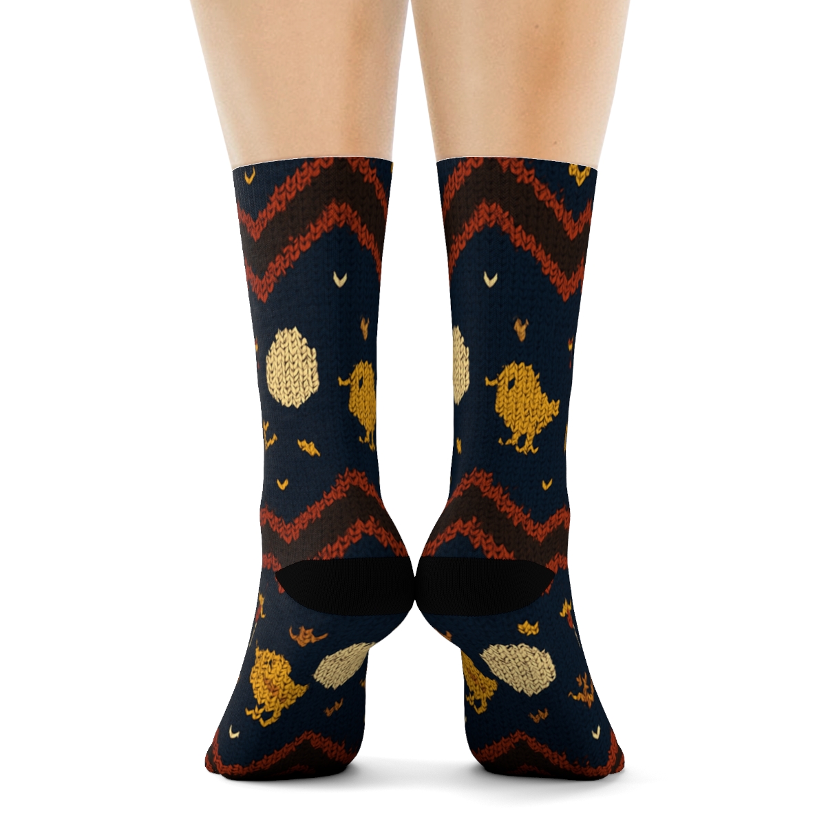 Knitted Chicken Chevron Coop Parade stylish athletic crew socks