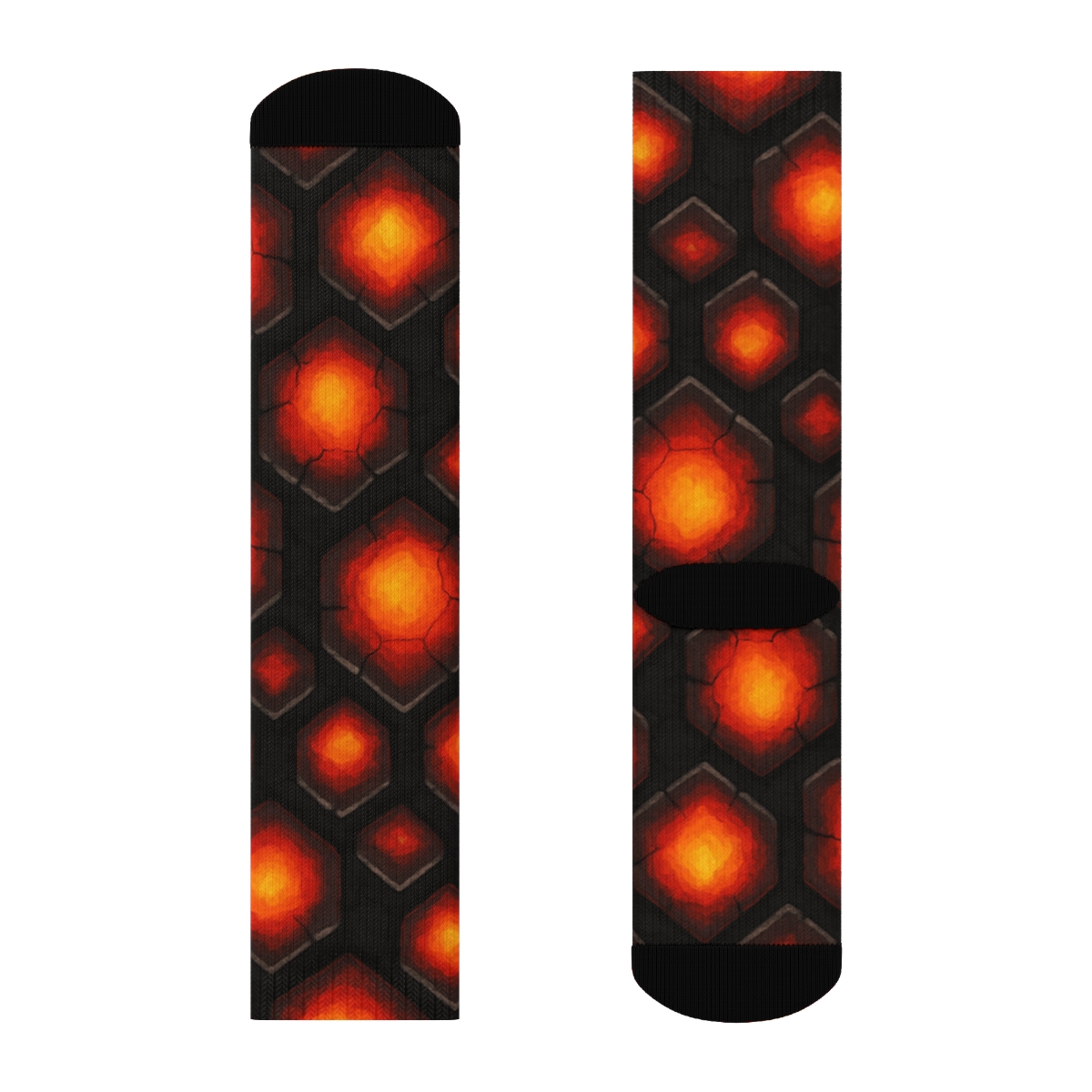 Charcoal Ember Mosaic Grid stylish athletic crew socks