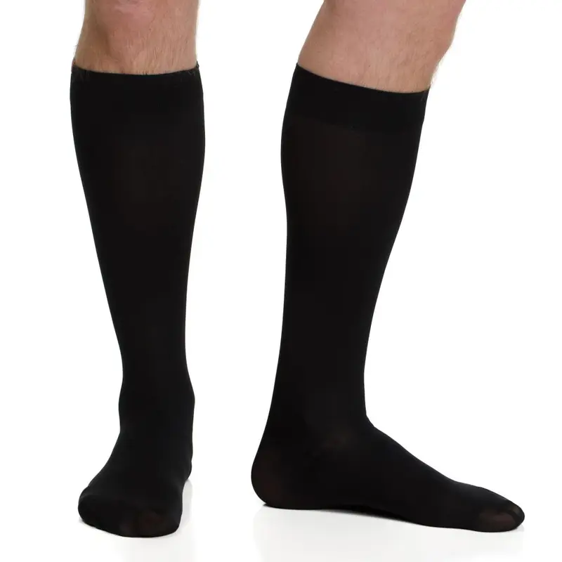 Solid Black Knee-High Compression Socks