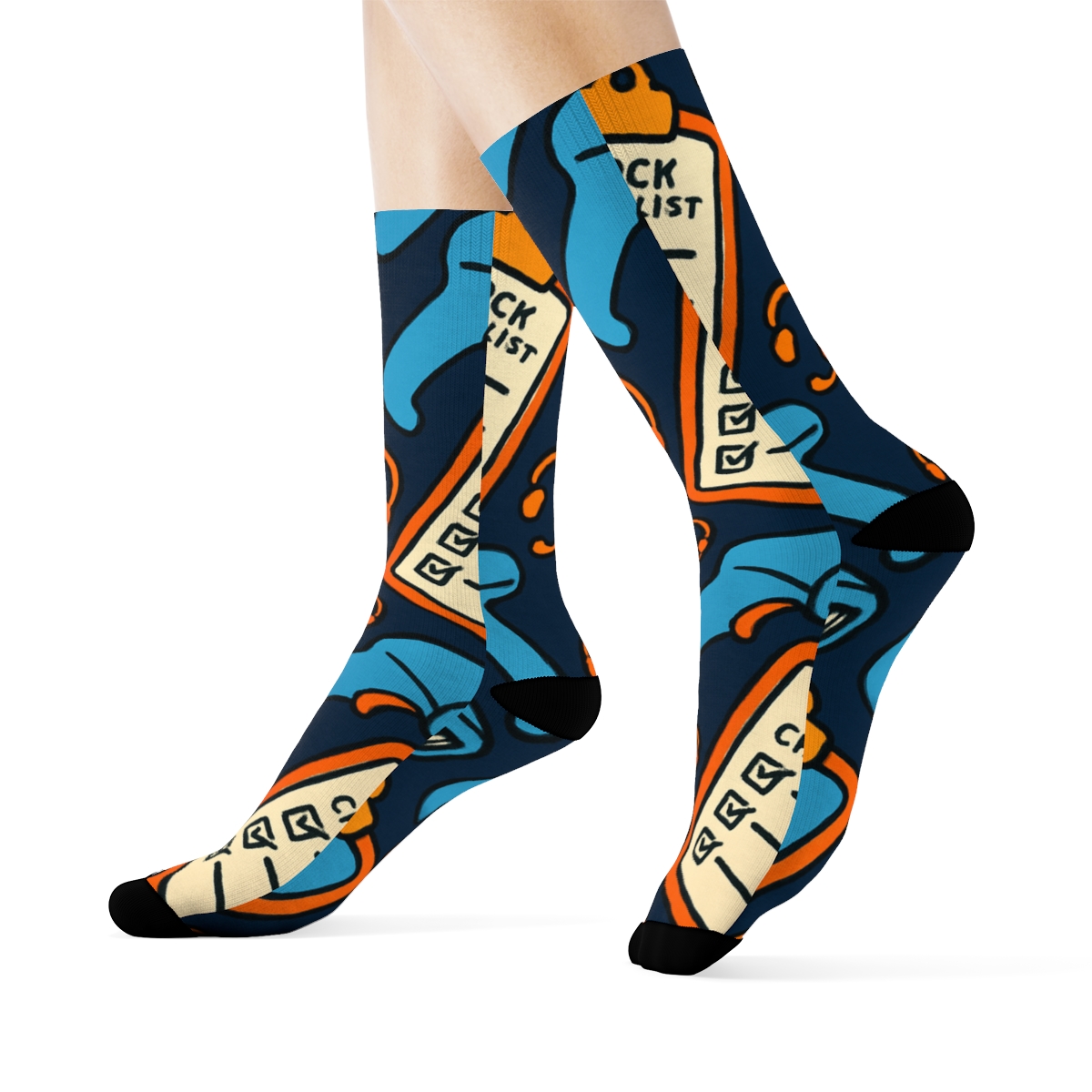 Clipboard Cascade With Store Manager Icons In Navy custom crew socks