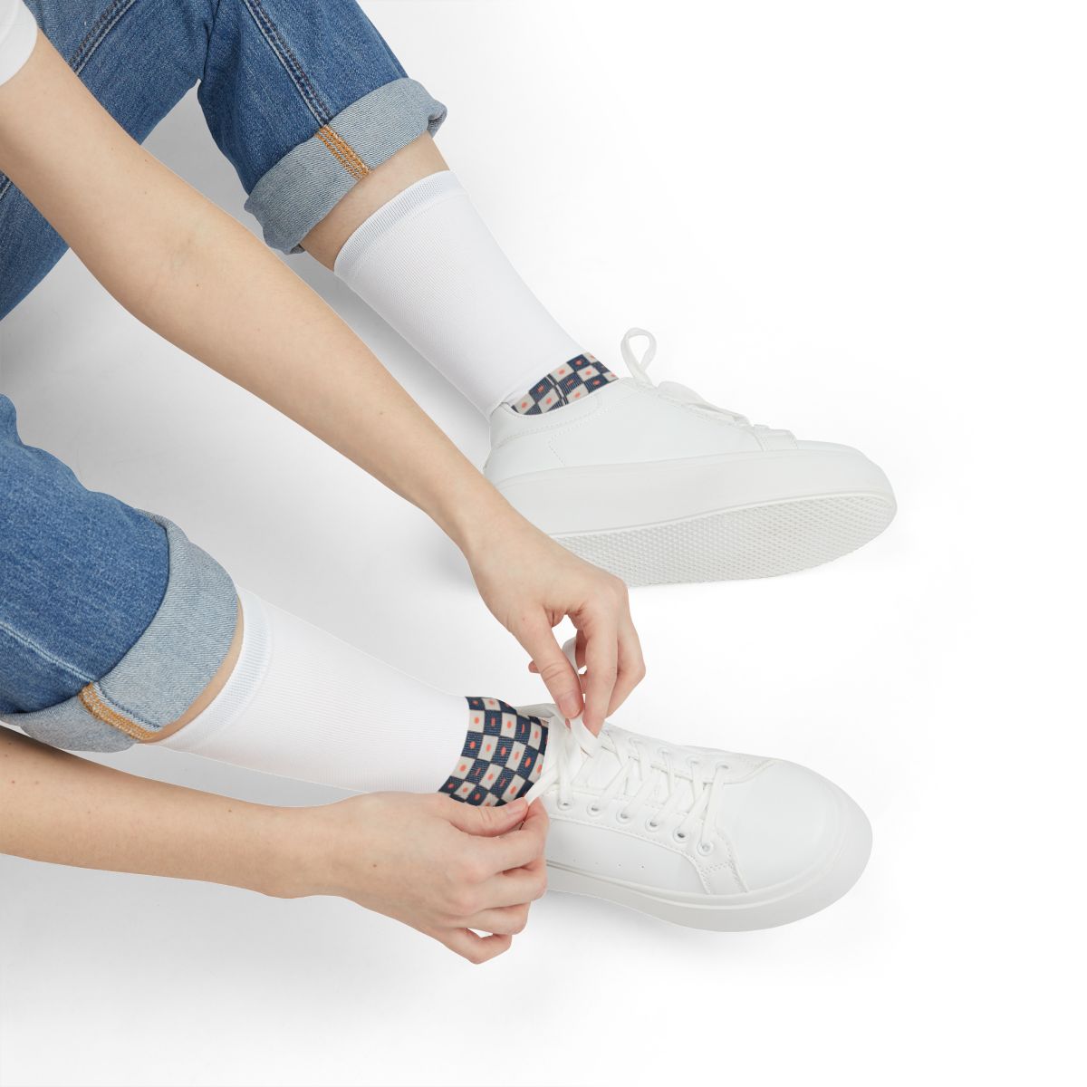 Micro Stellar Grid stylish athletic crew socks