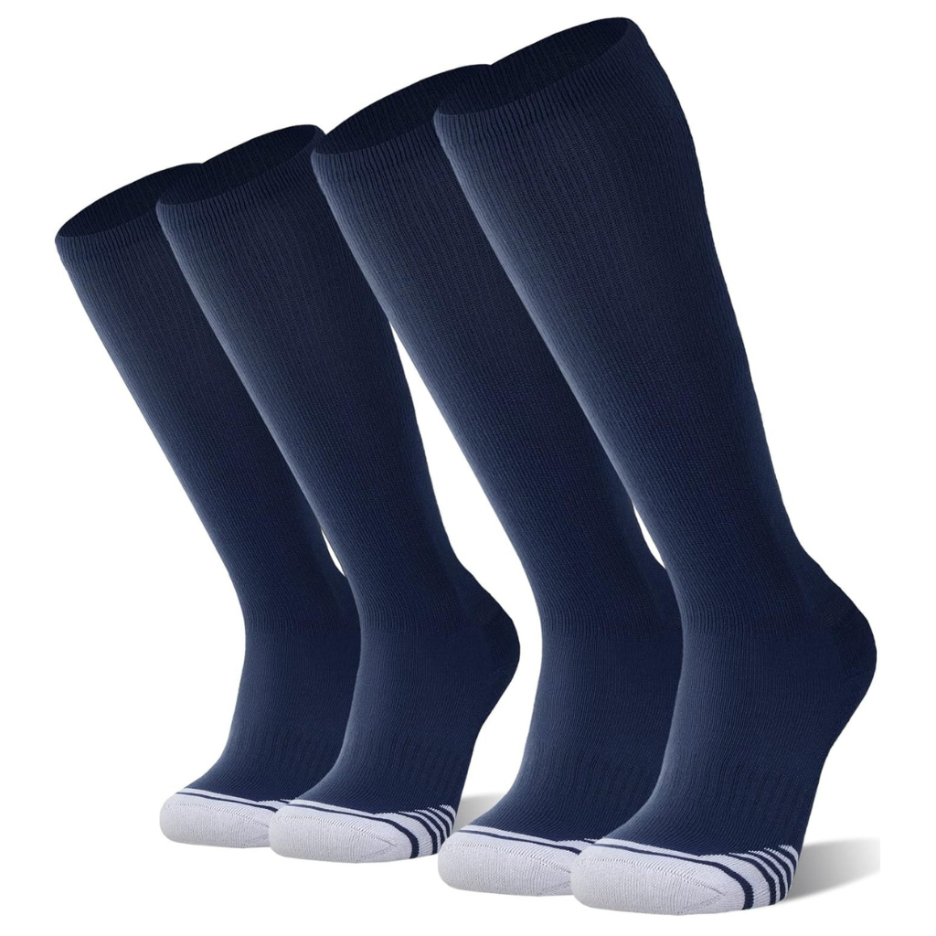 Pack of 2 Baseball Soccer and Softball Over the Calf Knee High Socks for Kids Youth Men and Women