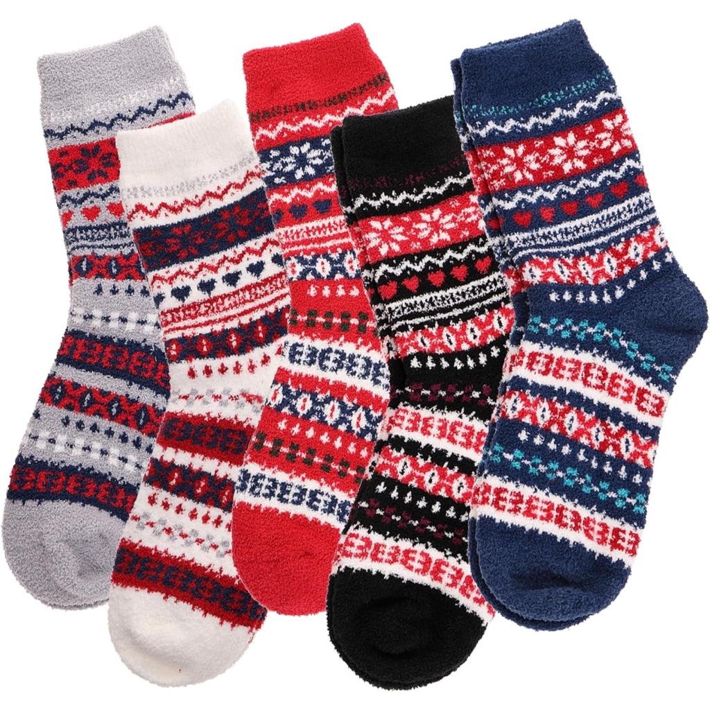 Pairs of 5 Cozy Plush Fleece Warm Wear Women Fuzzy Socks Winter