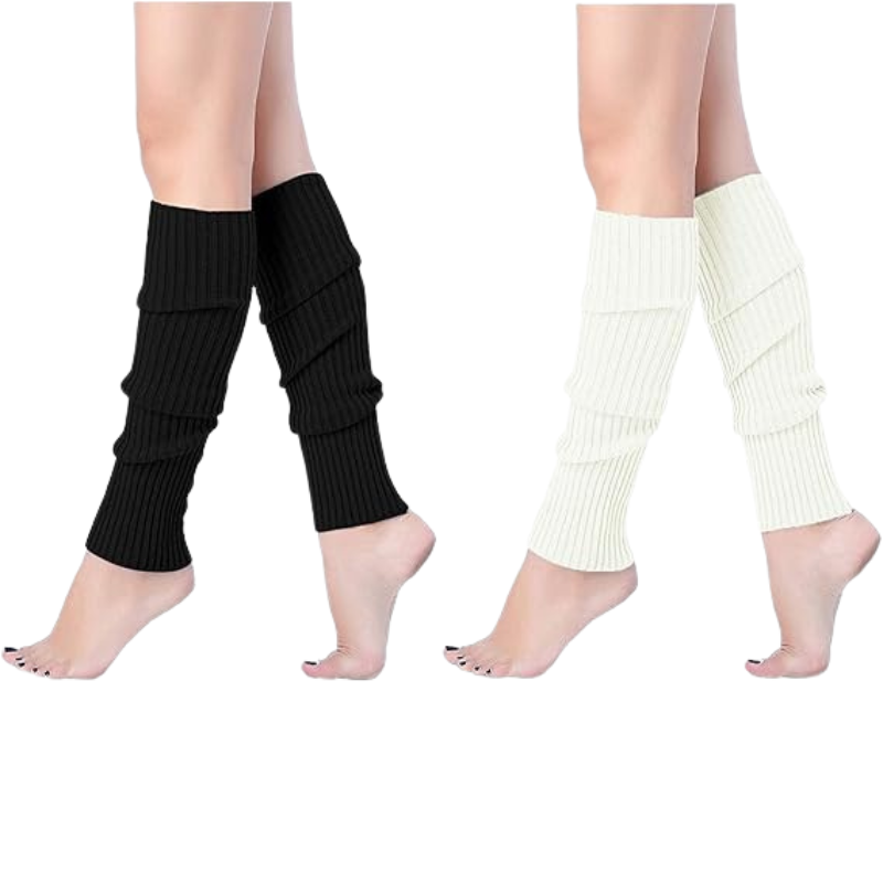 Pack Of 2 Women Juniors Ribbed Leg Warmers