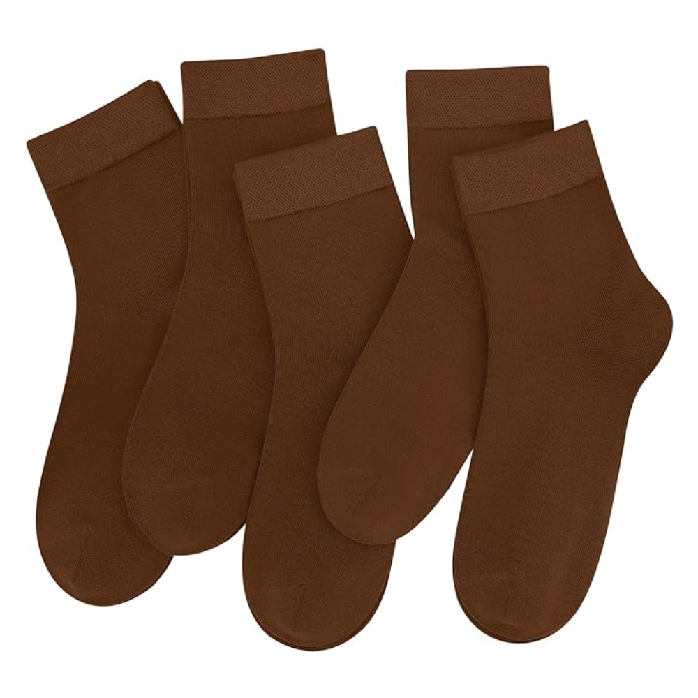 5 Pairs Women Bamboo Crew Socks Thin Lightweight Casual Wear