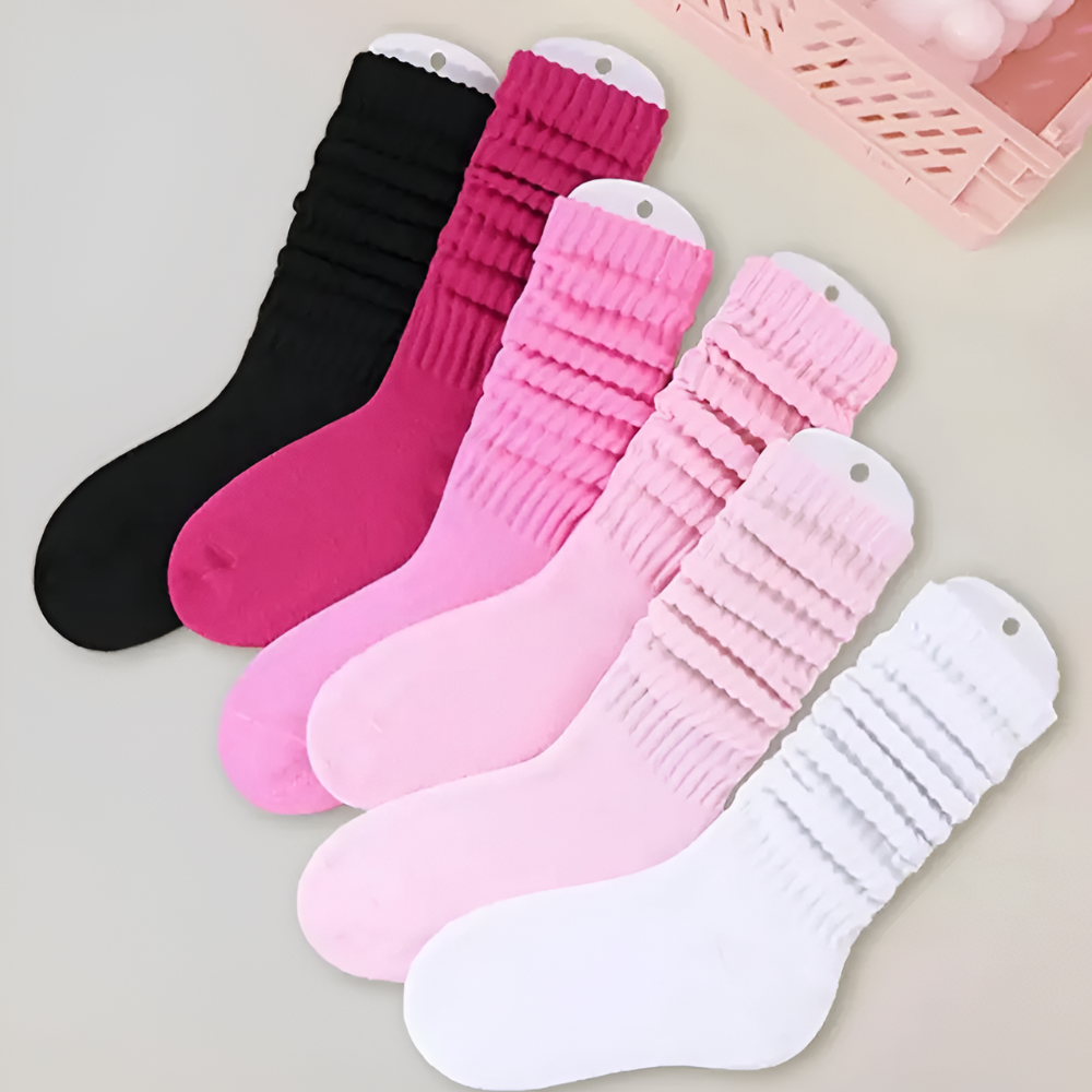 Solid Slouch Crew Mid Calf Comfort Socks Multi Pack For Women
