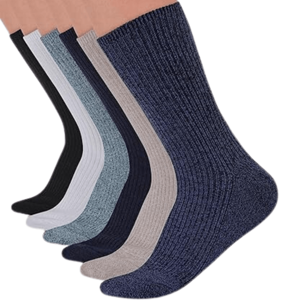 6 Pairs Non Binding Ribbed Neuropathy Socks