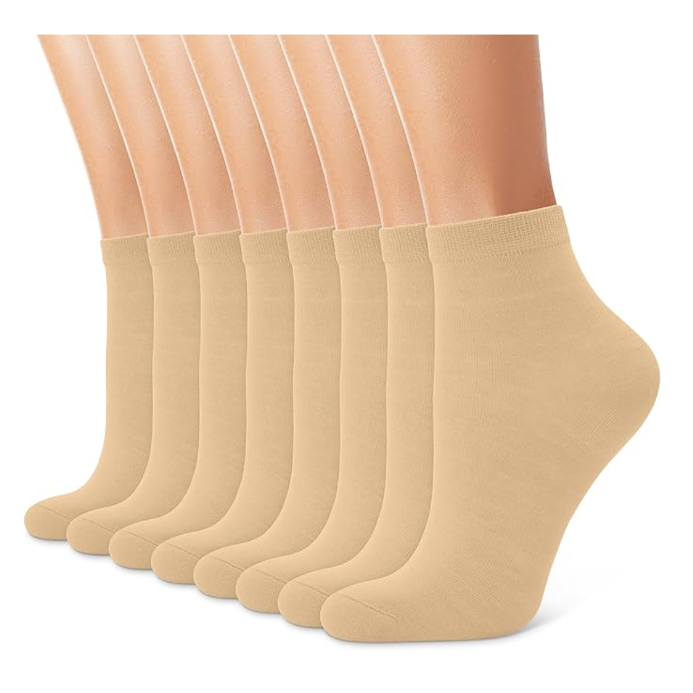 8 Pairs Women Ankle Socks Low Cut Cotton Soft Non Slip Casual