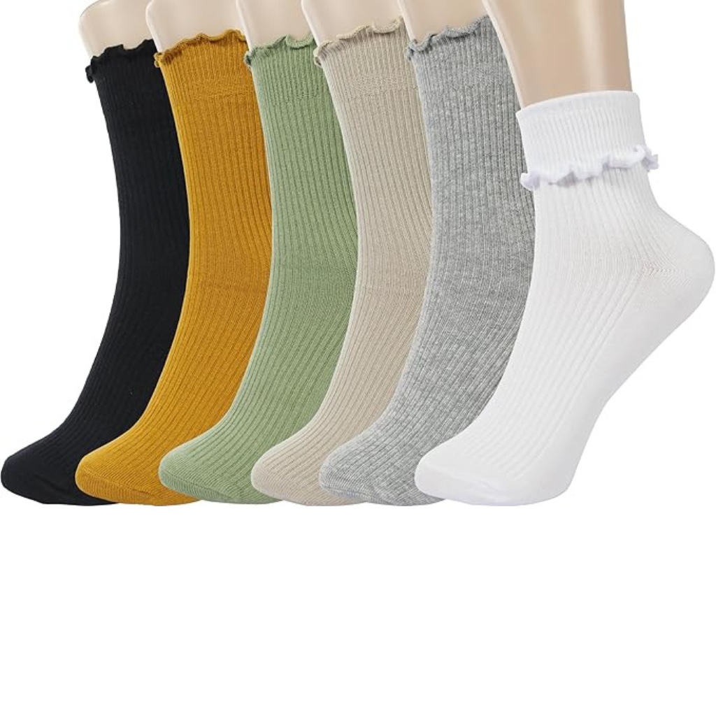 Women Turn Cuff Frilly Ruffle Socks