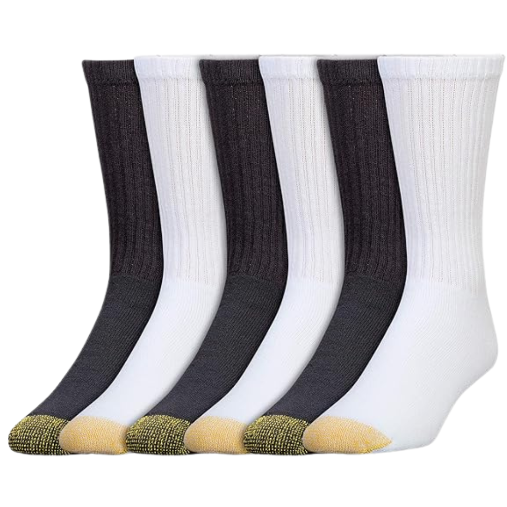6 Pairs Men Cotton Crew Athletic Socks