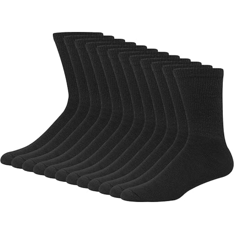 12 Pack Ribbed Everyday Wear Crew Socks