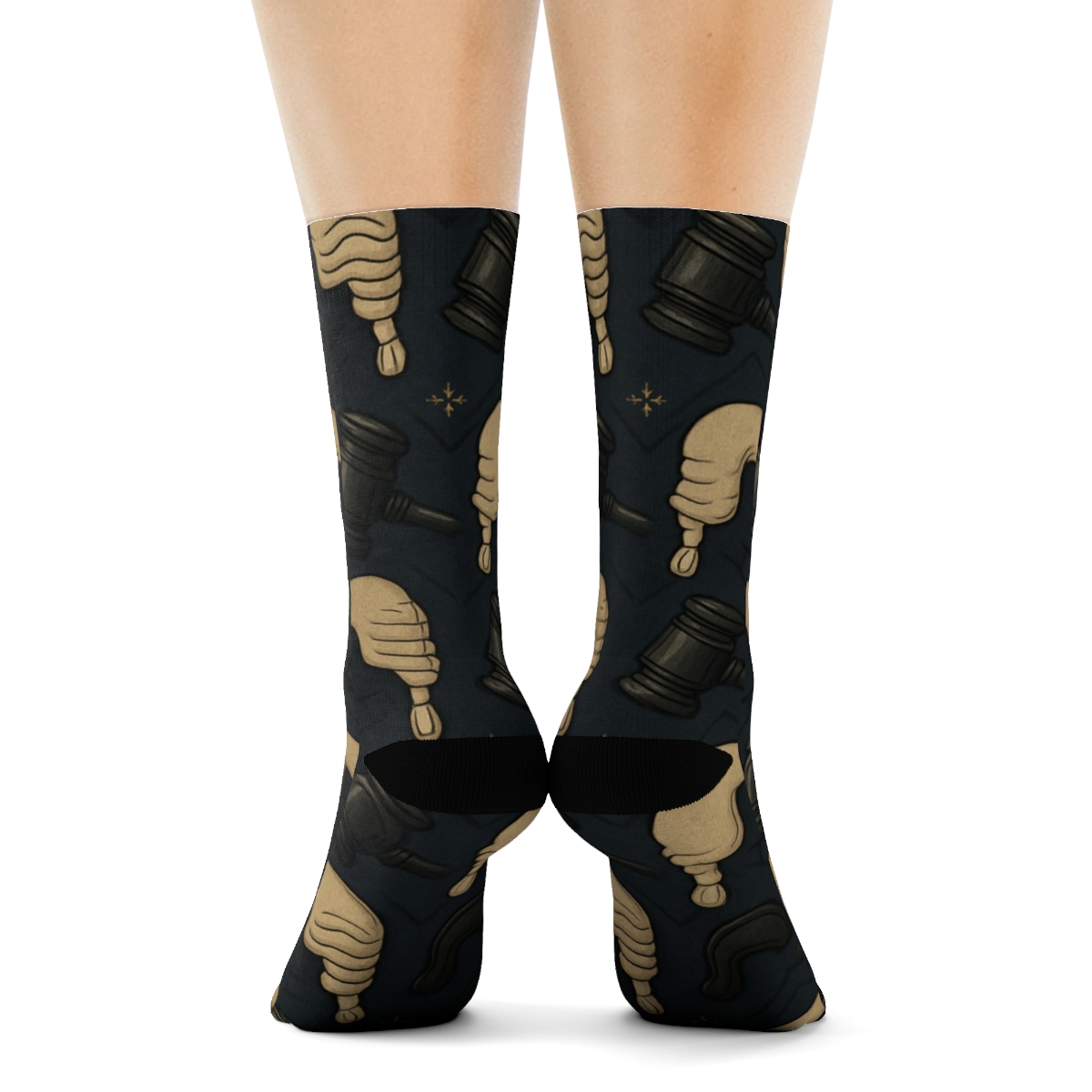 Gavel And Wig Chevron, Judge Grade personalized crew socks