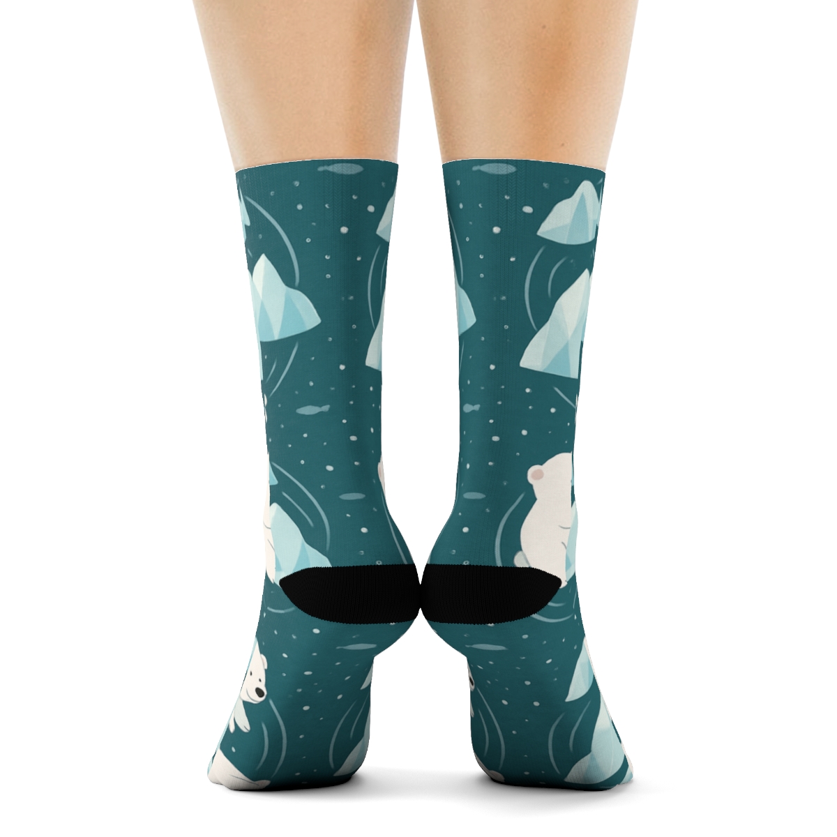 Polar Bear Frosted Cub Carousel custom crew socks