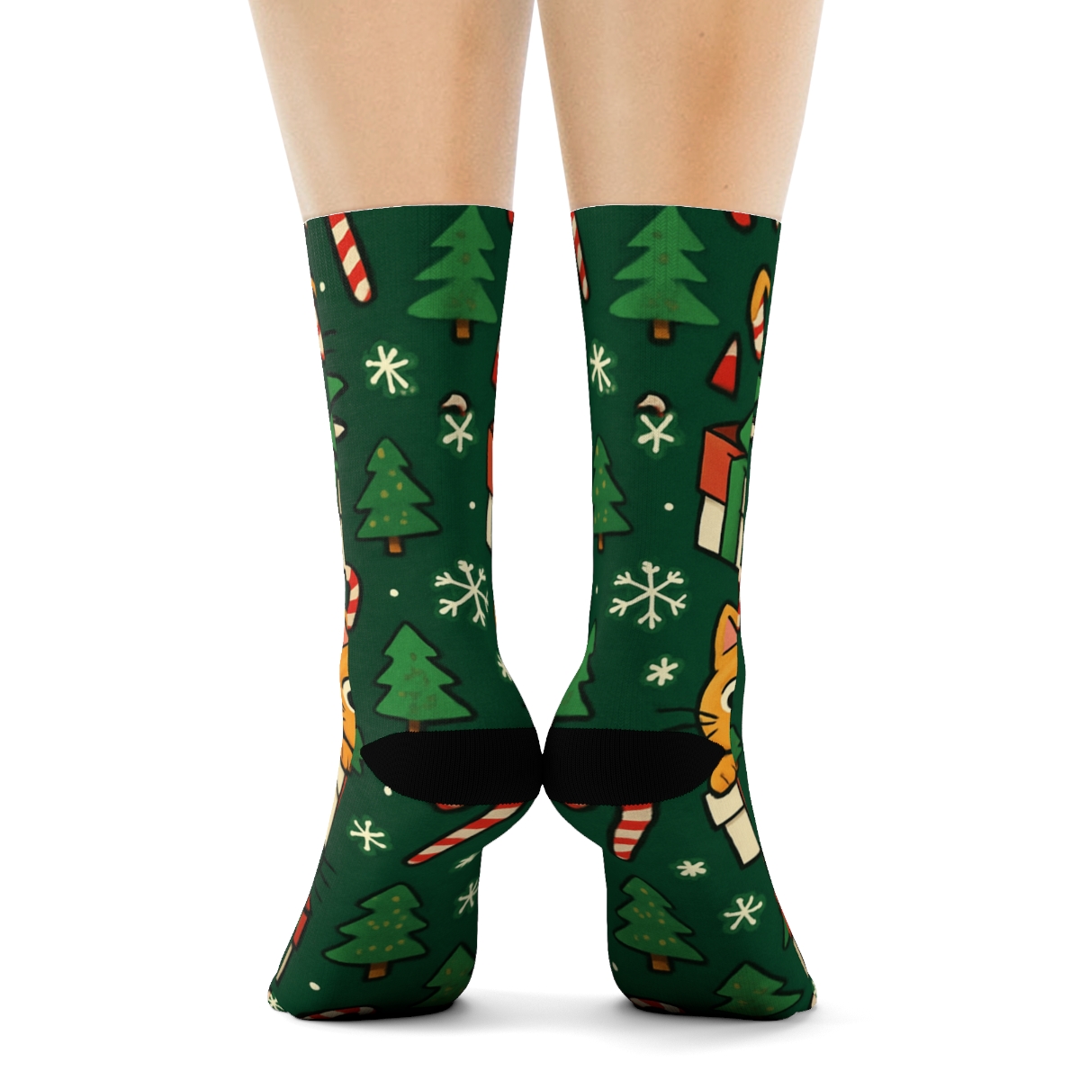 Tinsel Box Cats Scatter unique graphic crew socks