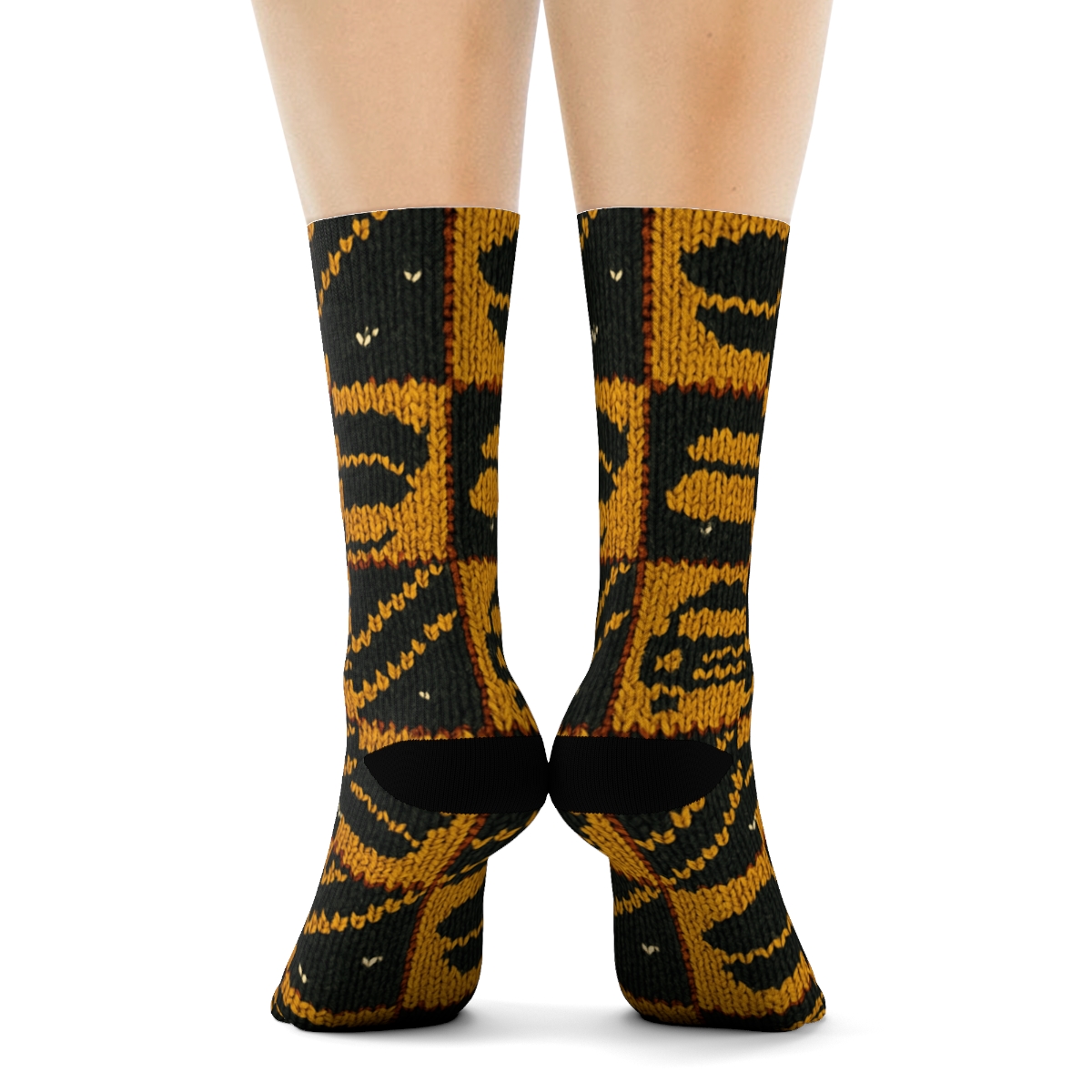 Taxi Driver Knit Illusion Checkerboard Parade designer printed crew socks