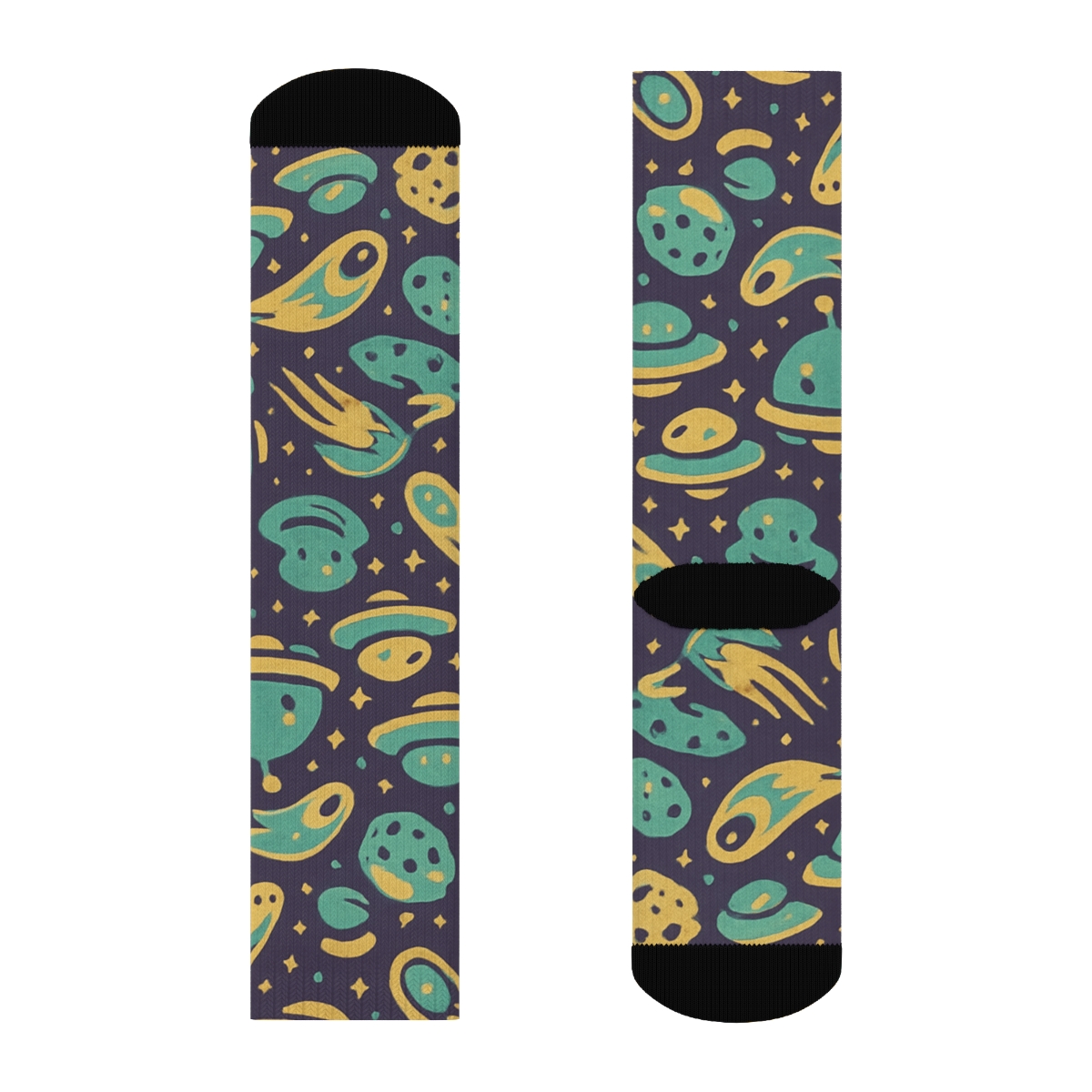 Playful Astro Mosaic trendy patterned crew socks