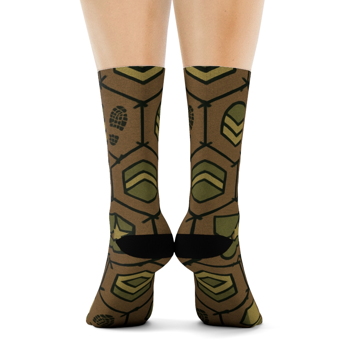 Camouflage Lattice Soldier Insignia Repeat unique graphic crew socks