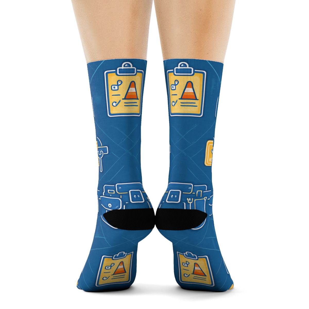 Tool Belt Lattice With Building Inspector Notes custom crew socks